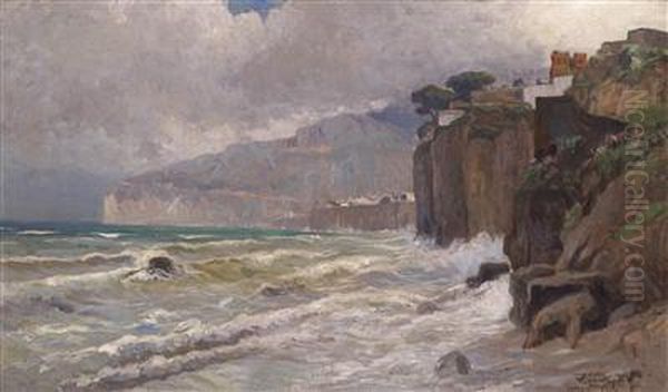 View Of Sorrento Oil Painting by Eugen Karpathy