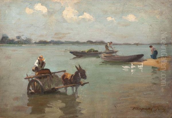 Balaton Oil Painting by Eugen Karpathy