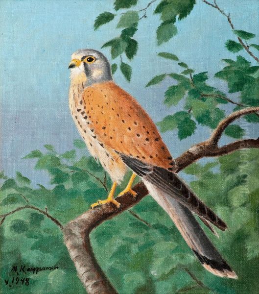 Common Kestrel Oil Painting by Matti Karppanen