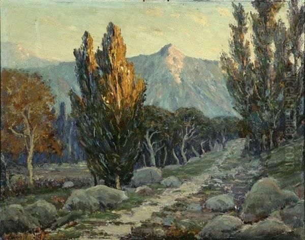 Sunlit California Landscape Oil Painting by Spiros J. Karras