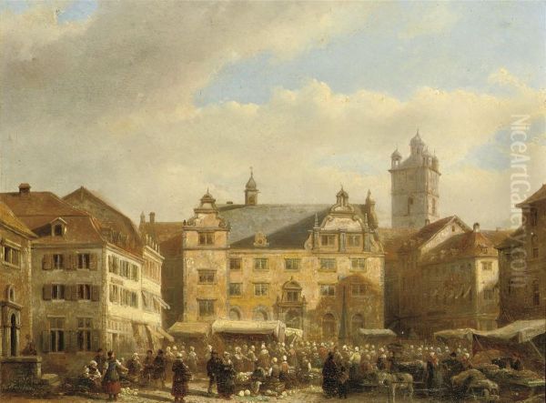 A Capriccio View Of Prague Oil Painting by Kasparus Karsen