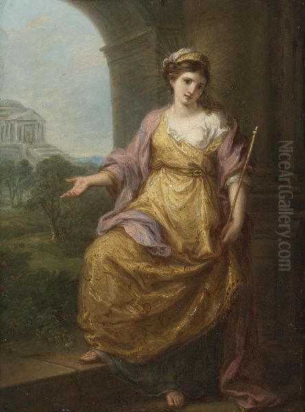 Female Allegory Oil Painting by Angelica Kauffmann