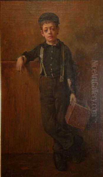 Portrait Of A Boy Oil Painting by Jean-Francois Kaufman