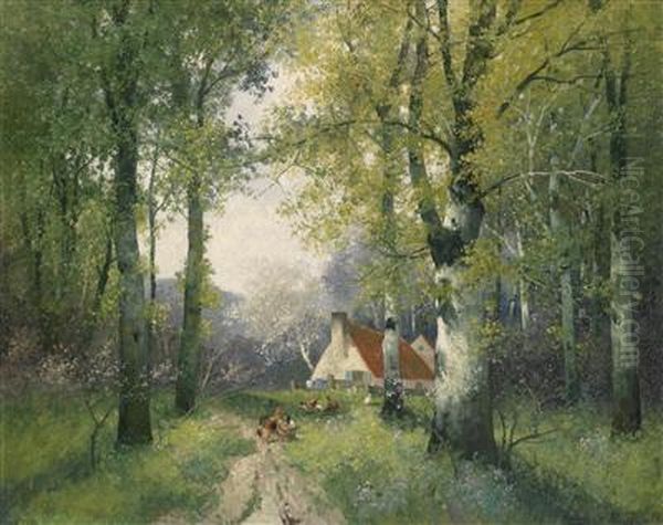 Spring Oil Painting by Adolf Kaufmann