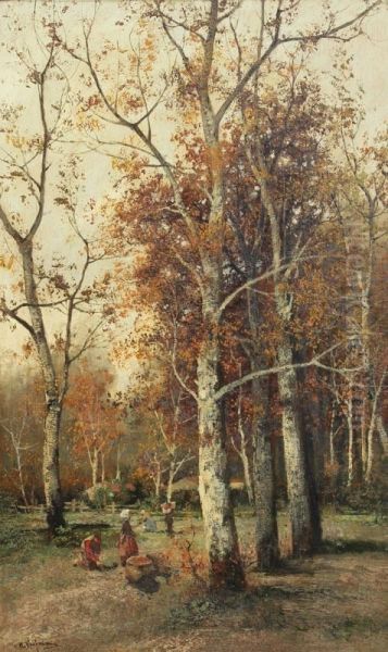 Autumn In The Argonnes Oil Painting by Adolf Kaufmann