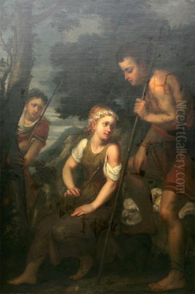 Efter Oil Painting by Angelica Kaufmann