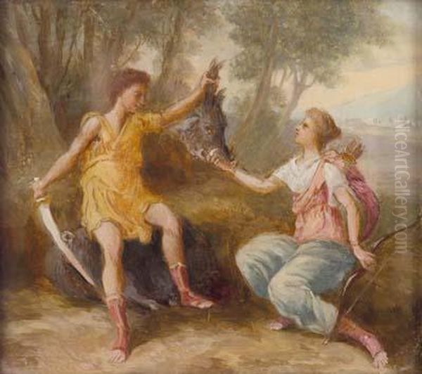 Scena Mitologica Oil Painting by Angelica Kaufmann