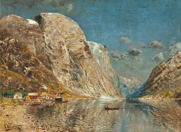 Fjordlandschaft Oil Painting by Karl Kaufmann