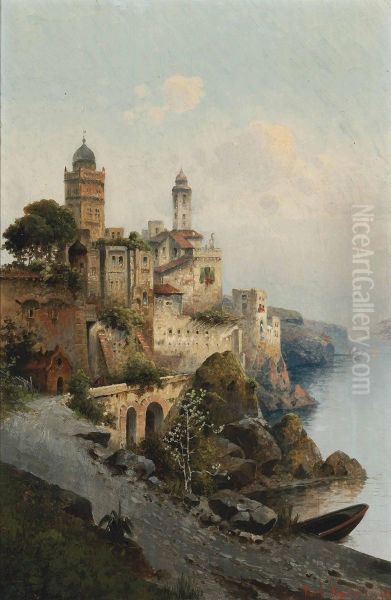 Acireale On The Gulf Of Catania, Sicily Oil Painting by Karl Kaufmann