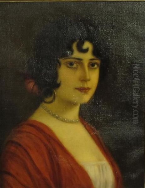 Spanish Lady Oil Painting by Anton Kaulbach