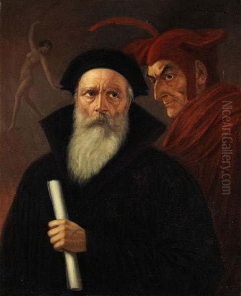 Faust Und Mephisto Oil Painting by Anton Kaulbach