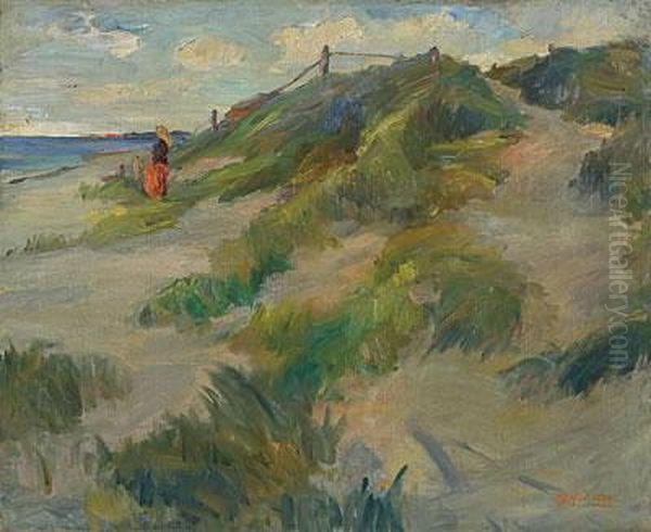 Stranddune Ahrenshoop Oil Painting by Georg Kaulbach