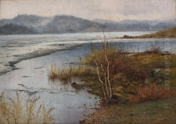 Late Autumn Oil Painting by Haakon Jensen Kaulum