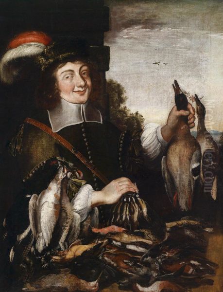 A Young Huntsman With His Kill Oil Painting by Albrecht Kauw