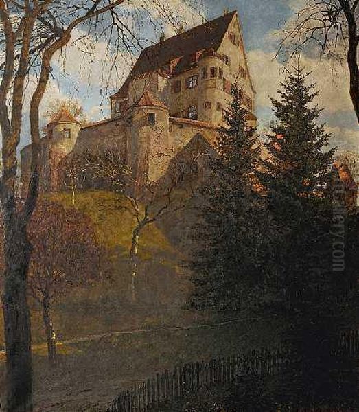 Schloss Leipheim Oil Painting by Paul Kauzmann