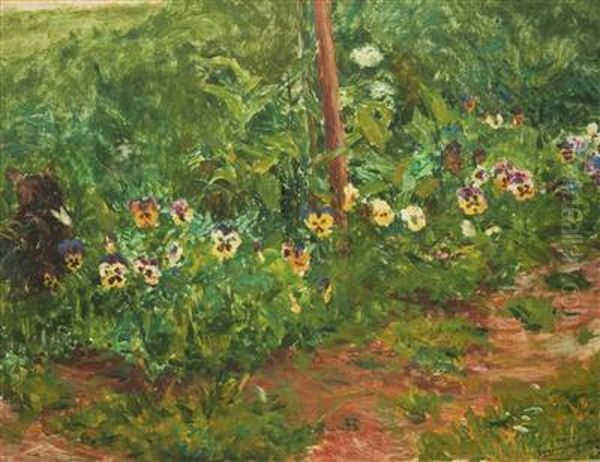 Pansies Oil Painting by Frantisek Kavan