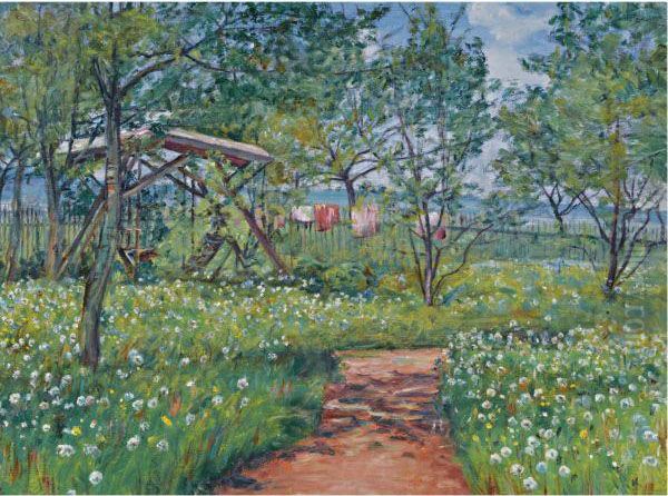 Garden In Libun Oil Painting by Frantisek Kavan