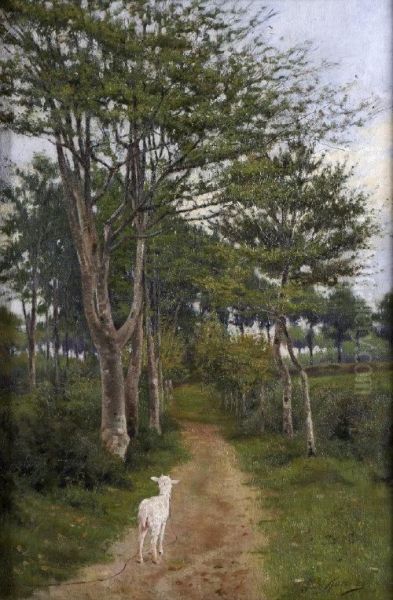 A Breton Byeway Oil Painting by Joseph Malachy Kavanagh