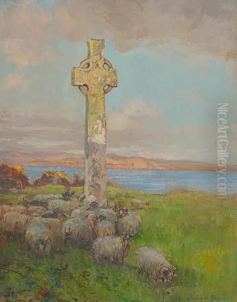 St Martin's Cross, Iona Oil Painting by Archibald Kay