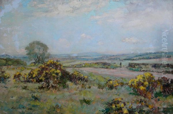 Gorse From Callander To Aberfoyle Oil Painting by Archibald Kay