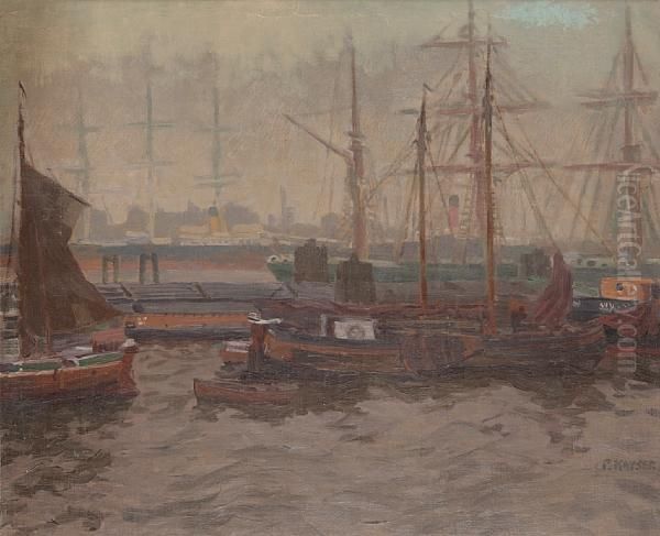 In The Harbour Oil Painting by Jean Paul Kayser