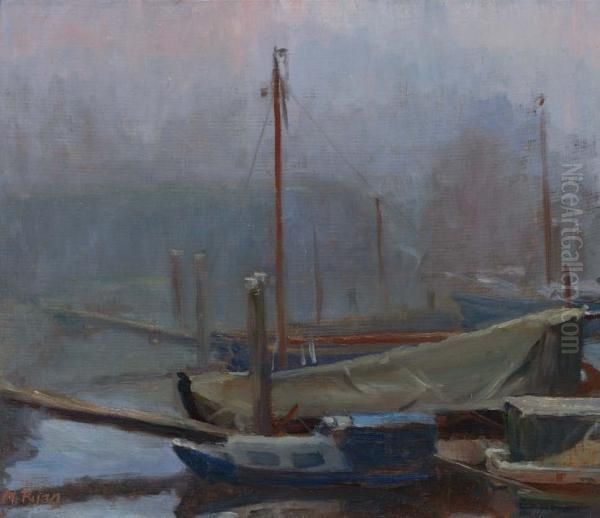 Haven Te Woudrichem Oil Painting by Michael Kean