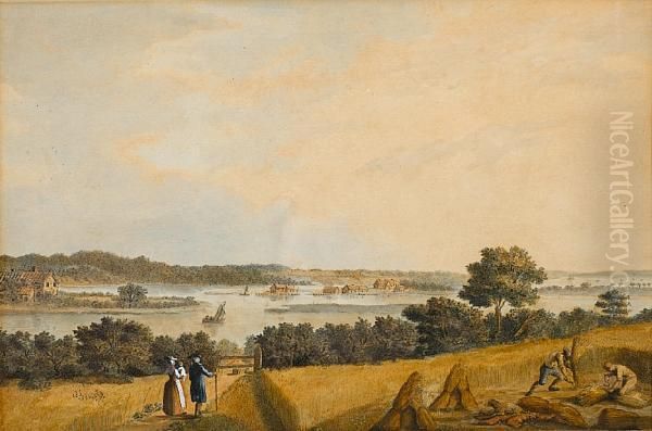 View Of The Mouth Of The River Itching(itchen) Near Southampton Oil Painting by George Keate