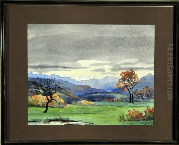 Allgauer Landschaft Im Herbst Oil Painting by Otto Keck