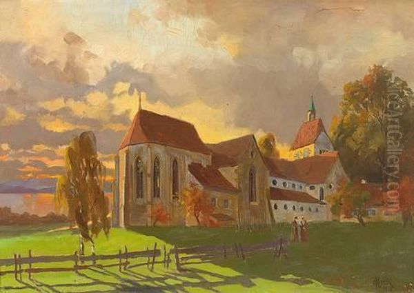 War Tatig In Gosholz Bei Lindenberg Oil Painting by Otto Keck