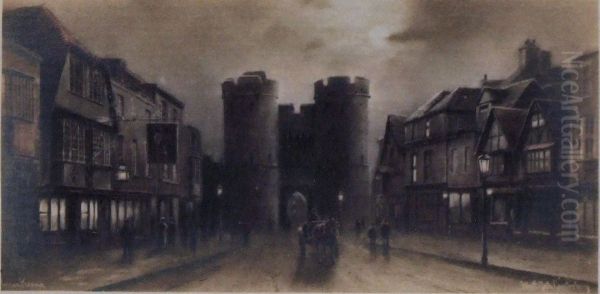 Westgate, Canterbury Oil Painting by Elmer Keene