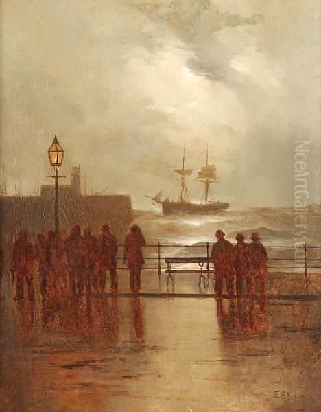 After The Storm, The North Sea Oil Painting by Elmer Keene