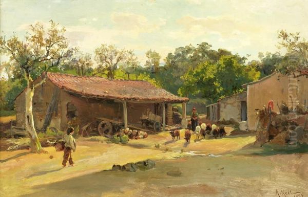 Telheiro De Ferrador (besteiros) Oil Painting by Alfredo Keil