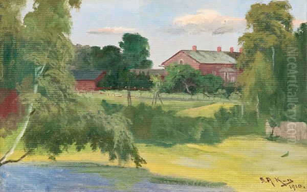 A Summer Day Oil Painting by Sigfrid August Keinanen