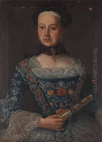 Retrato De Joana Dorothea Pfyfferin Von Altishoffe Oil Painting by Karl Joseph Keiser