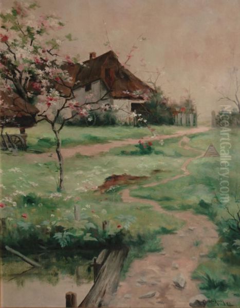 Landscape With A Flowering Tree Oil Painting by William Castle Keith