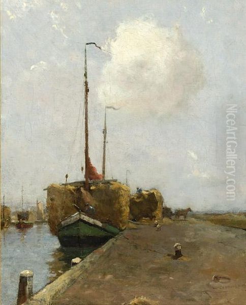 Moored Ships Oil Painting by William Castle Keith