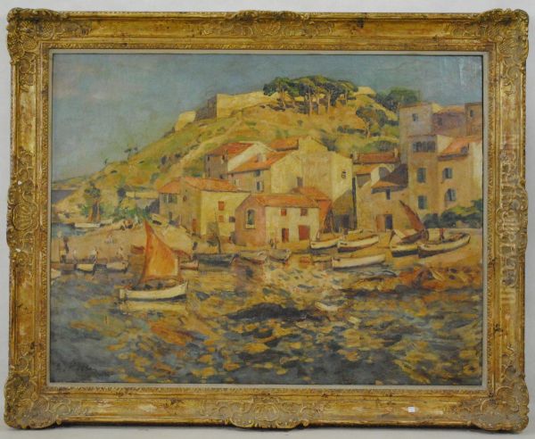 Le Petit Port De St Tropez Oil Painting by A. Keller