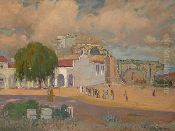 Mission San Juan Capistrano, 1913 Oil Painting by Edgar Keller