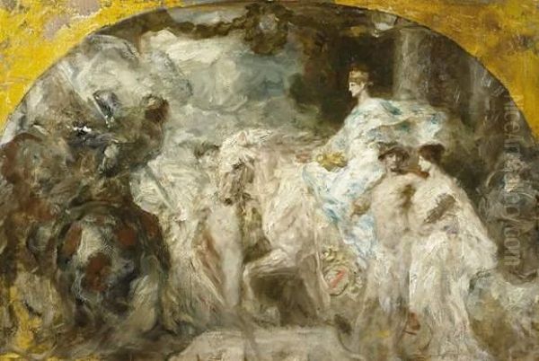 The Triumphal Procession Of Pallas Athene Oil Painting by Ferdinand Keller