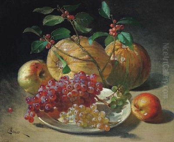 Fruchtestilleben Oil Painting by Gottfried Keller