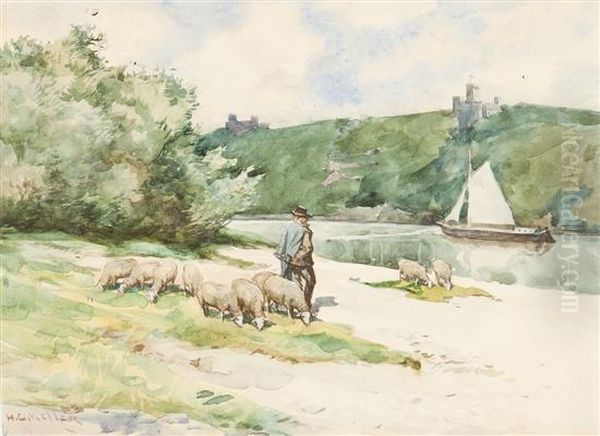 Shepherd Oil Painting by Henry George Keller