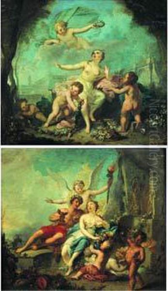 Bacchus Et Ariane Oil Painting by Johan Hendrik Keller