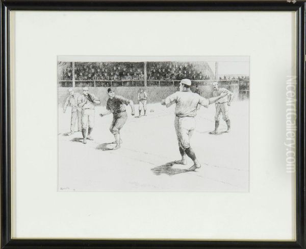 A Baseball Game Oil Painting by Edward Windsor Kemble