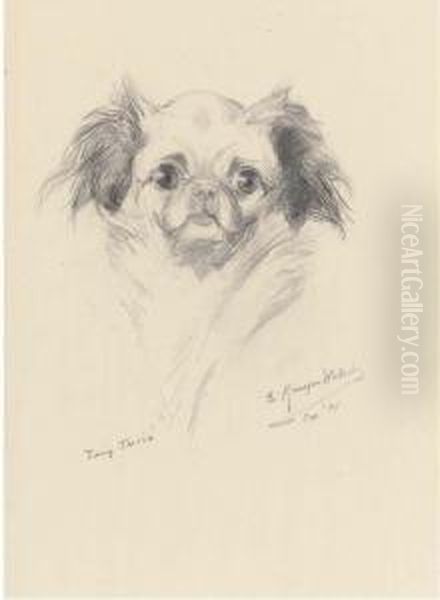 Tiny Tusie Oil Painting by Edith M. Kemp-Welch