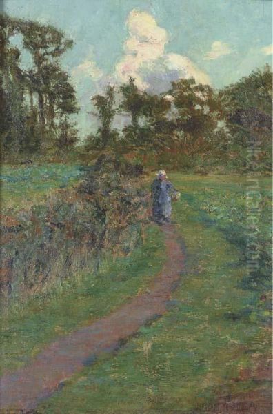 Figure On A Path, Brittany Oil Painting by William Sergeant Kendall