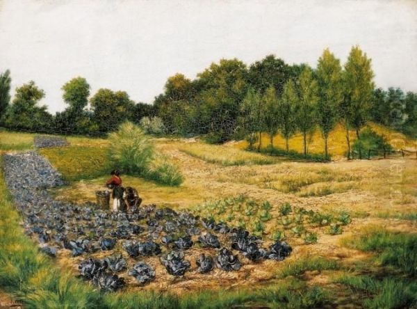 Atumn Afternoon In The Fields Oil Painting by Jacques Samu Kende