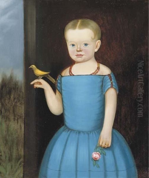 Portrait Of A Girl Oil Painting by William W. Kennedy