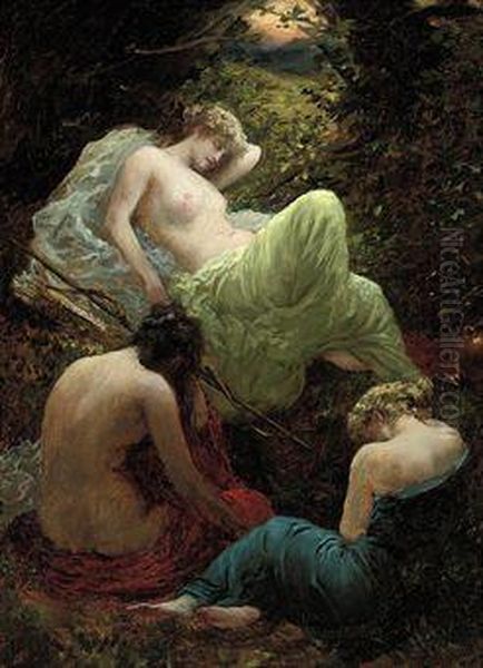 The Siesta Of Diana Oil Painting by Thomas Benjamin Kennington