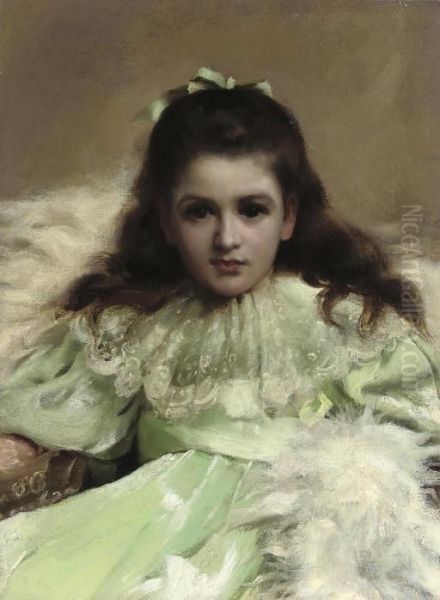 Anne As Alice In Wonderland Oil Painting by Thomas Benjamin Kennington