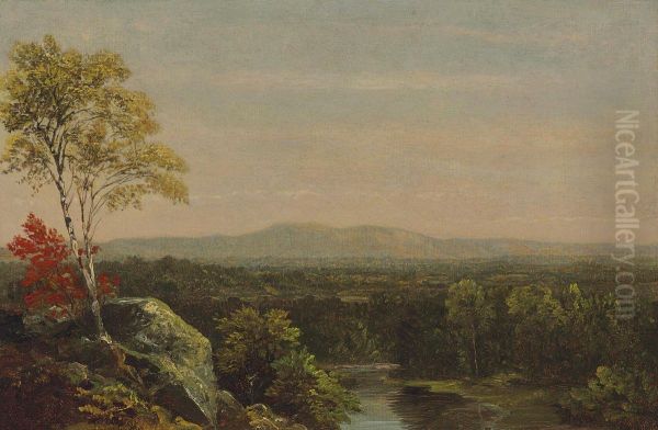 New England Landscape Oil Painting by John Frederick Kensett